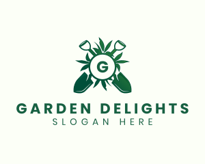 Plant Shovel Gardening Landscaping logo design