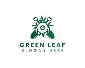 Plant Shovel Gardening Landscaping logo design