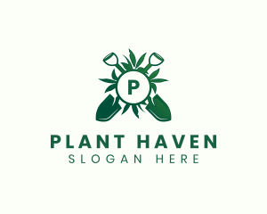 Plant Shovel Gardening Landscaping logo design