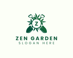 Plant Shovel Gardening Landscaping logo design