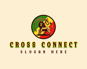 Cross Crown Lion logo design