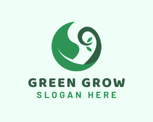 Green Leaf Sprout logo design