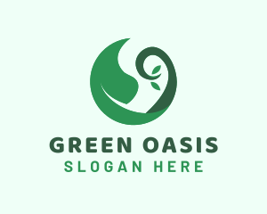 Green Leaf Sprout logo design