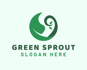 Green Leaf Sprout logo design
