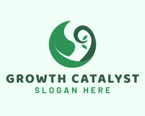 Green Leaf Sprout logo design