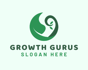 Green Leaf Sprout logo design