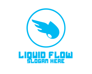 Blue Winged Droplet logo design