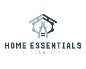 Cutting Pliers Home Plumbing  logo design