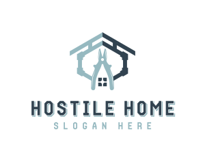 Cutting Pliers Home Plumbing  logo design