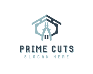 Cutting Pliers Home Plumbing  logo design
