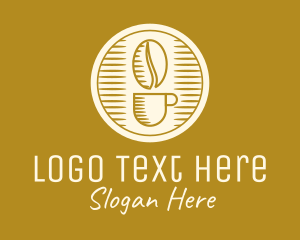 Elegant Coffee Bean Cup logo