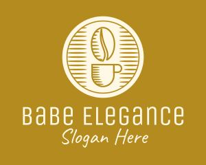 Elegant Coffee Bean Cup logo design