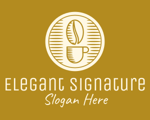 Elegant Coffee Bean Cup logo design