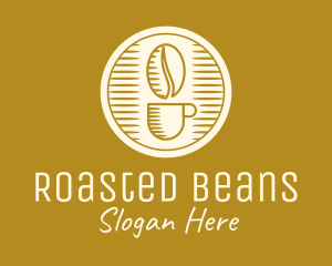 Elegant Coffee Bean Cup logo design