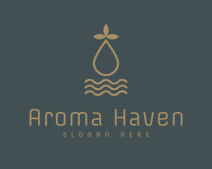 Golden Herbal Essential Oil logo design