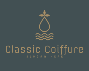 Golden Herbal Essential Oil logo design