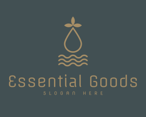 Golden Herbal Essential Oil logo design