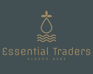 Golden Herbal Essential Oil logo design