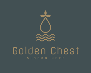 Golden Herbal Essential Oil logo design