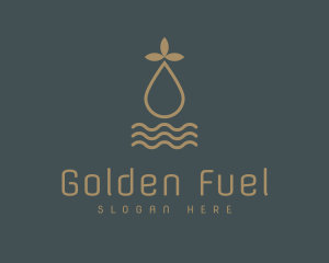 Golden Herbal Essential Oil logo design