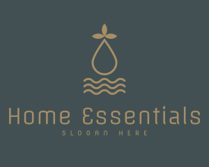 Golden Herbal Essential Oil logo design