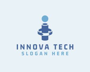 Tech Spin Cylinder Letter I logo design