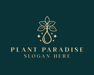 Leaf Plant Droplet logo design