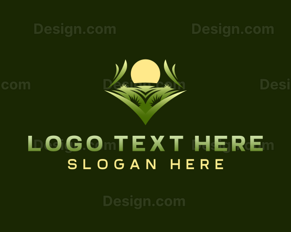 Lawn Grass Landscaping Logo