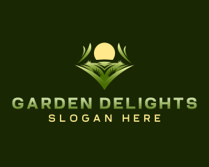 Lawn Grass Landscaping logo design