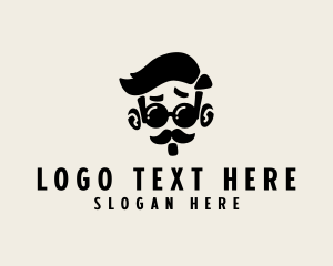 Hipster Beard Mustache logo