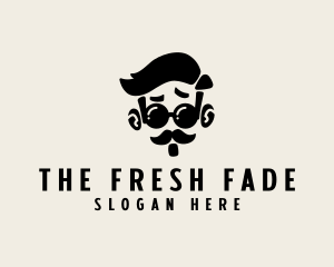 Hipster Beard Mustache logo design