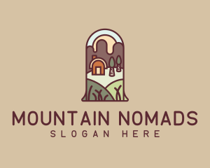 Rural Mountain Cabin logo design