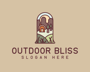 Rural Mountain Cabin logo design