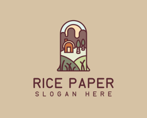 Rural Mountain Cabin logo design