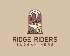 Rural Mountain Cabin logo design