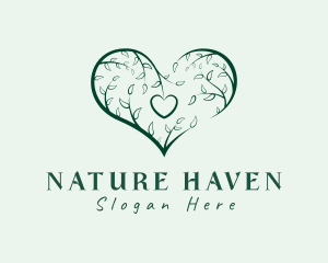 Nature Garden Heart logo design