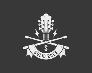 Rock Guitar Headstock  logo design