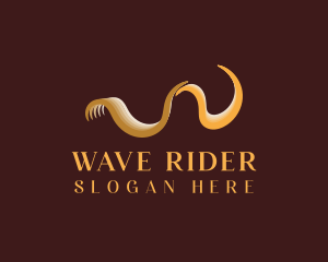 Wave Boutique Letter W logo design