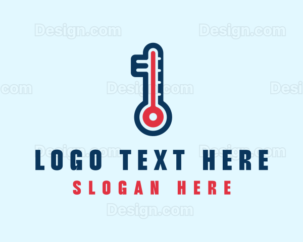 Modern Digital Thermometer Logo