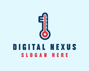 Modern Digital Thermometer  logo design