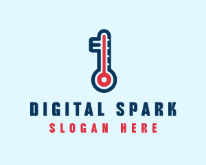 Modern Digital Thermometer  logo design