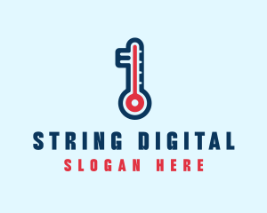 Modern Digital Thermometer  logo design