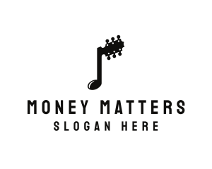 Musical Note Guitar Logo