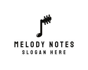 Musical Note Guitar logo design