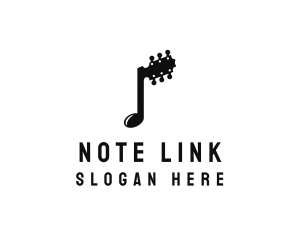 Musical Note Guitar logo design