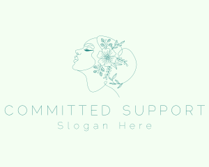 Floral Beauty Woman logo design