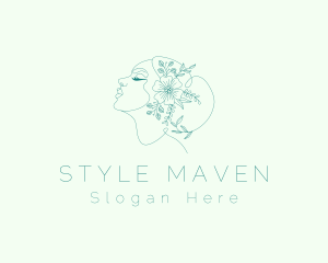 Floral Beauty Woman logo design