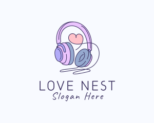 Love Music Headphone logo design