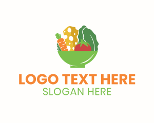 Vegetables - Healthy Food Bowl logo design