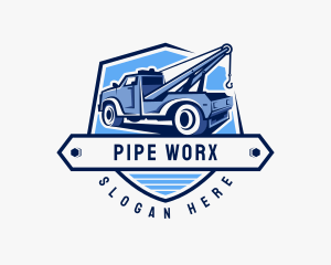 Pickup Truck Crane logo design